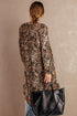 Print Colorblock Long Cardigan